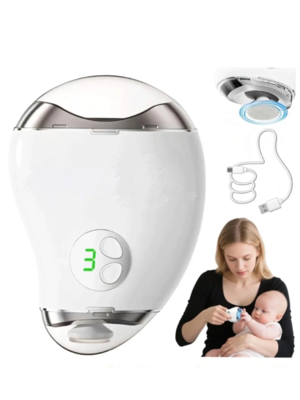 White Rechargeable Nail Clippers